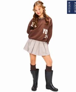 Meisjes sweater bruin