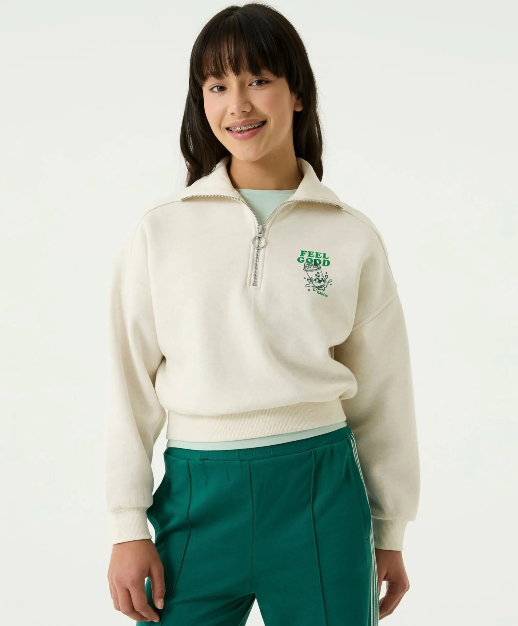 Meisjes sweater ecru