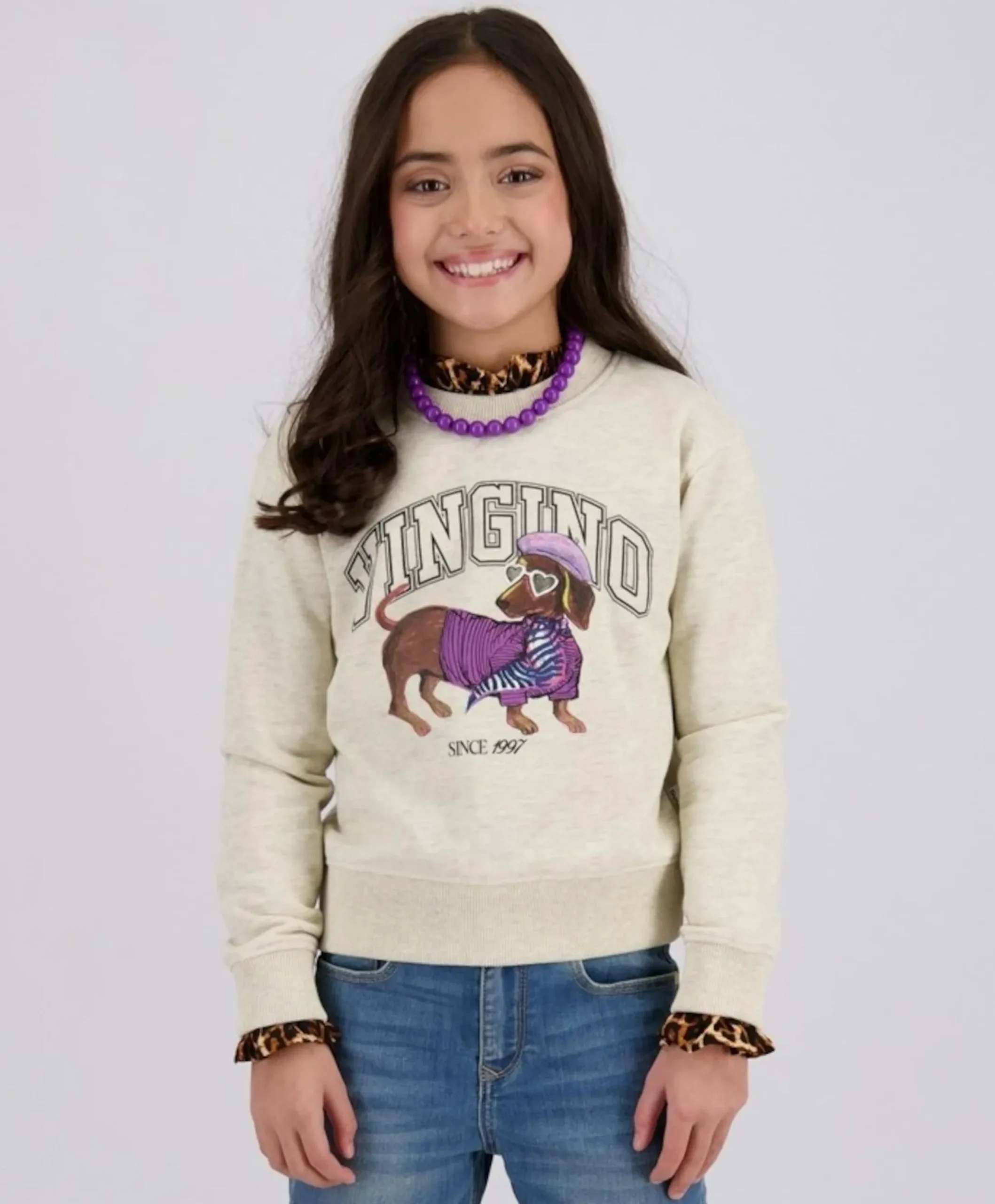 Meisjes sweater ecru