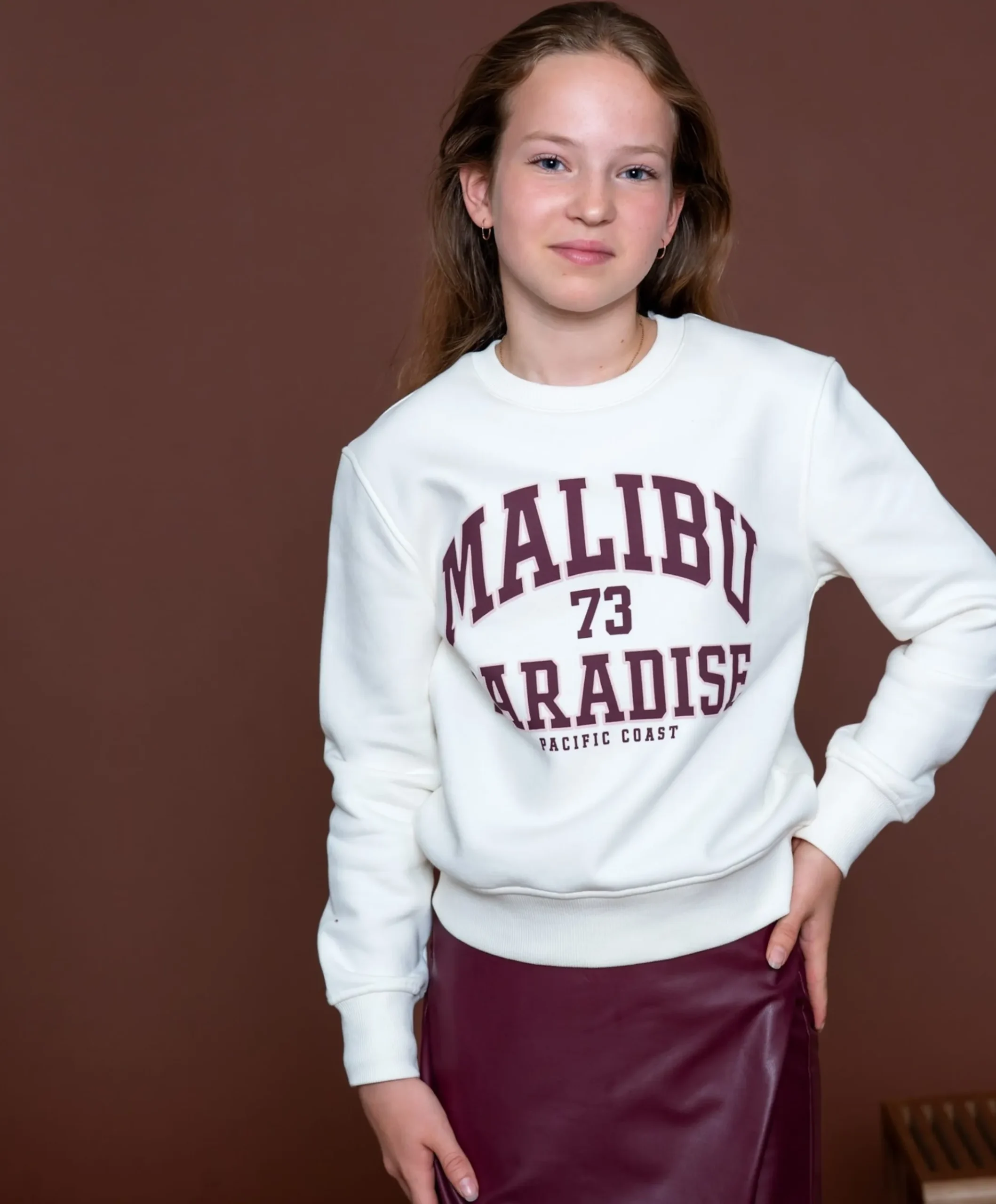 Meisjes sweater ecru