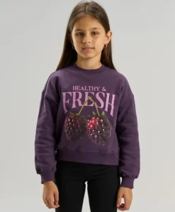 Meisjes sweater paars