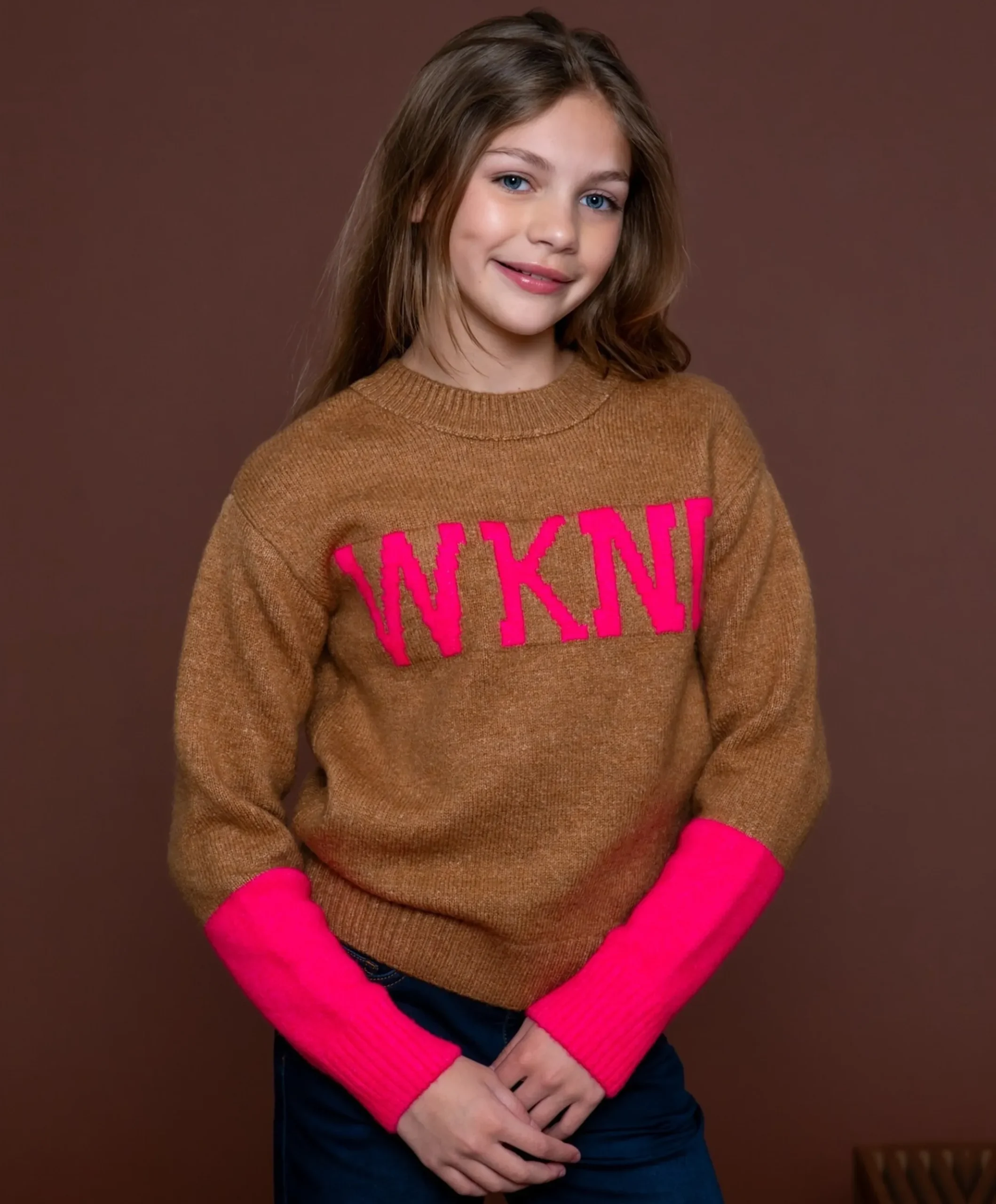 Meisjes trui beige