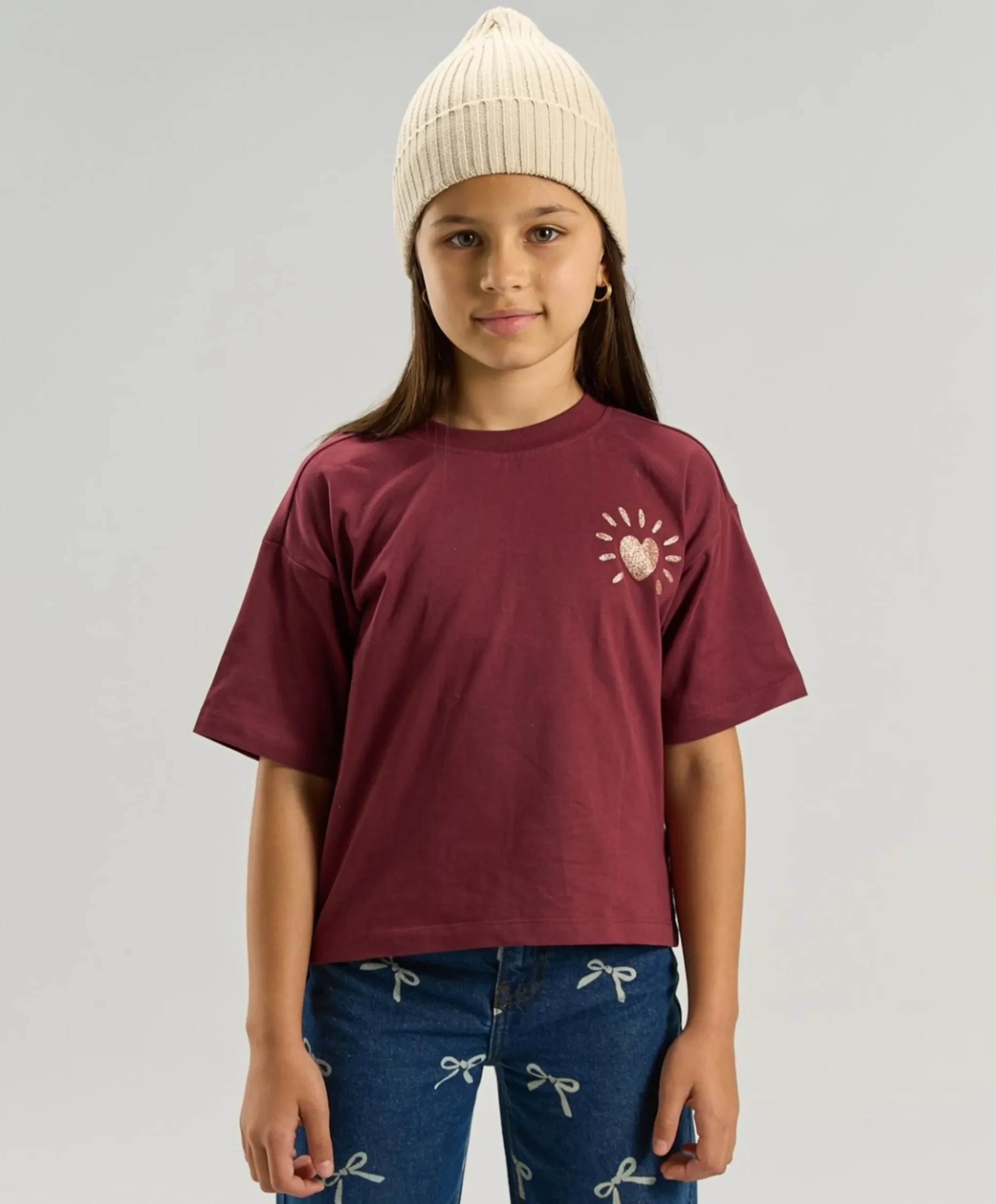 Meisjes T-shirt bordeaux