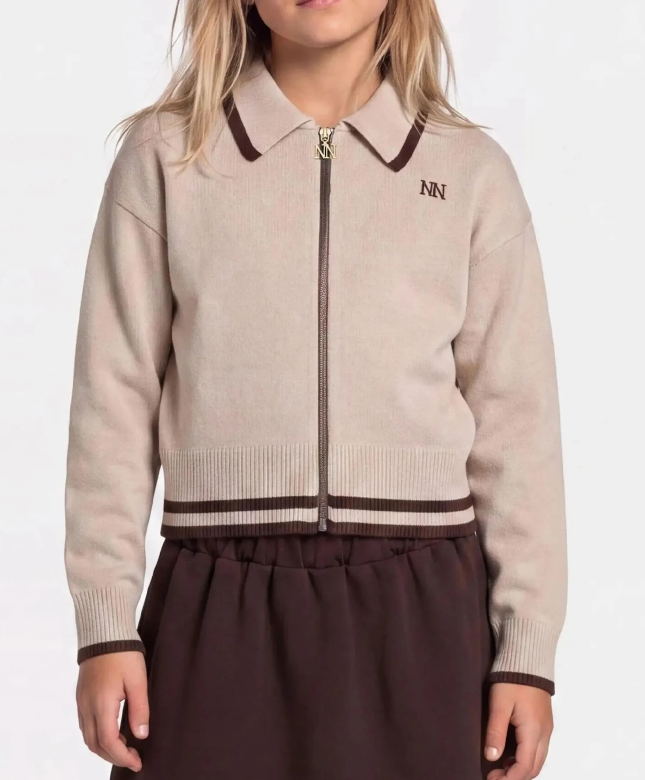 Meisjes vest beige