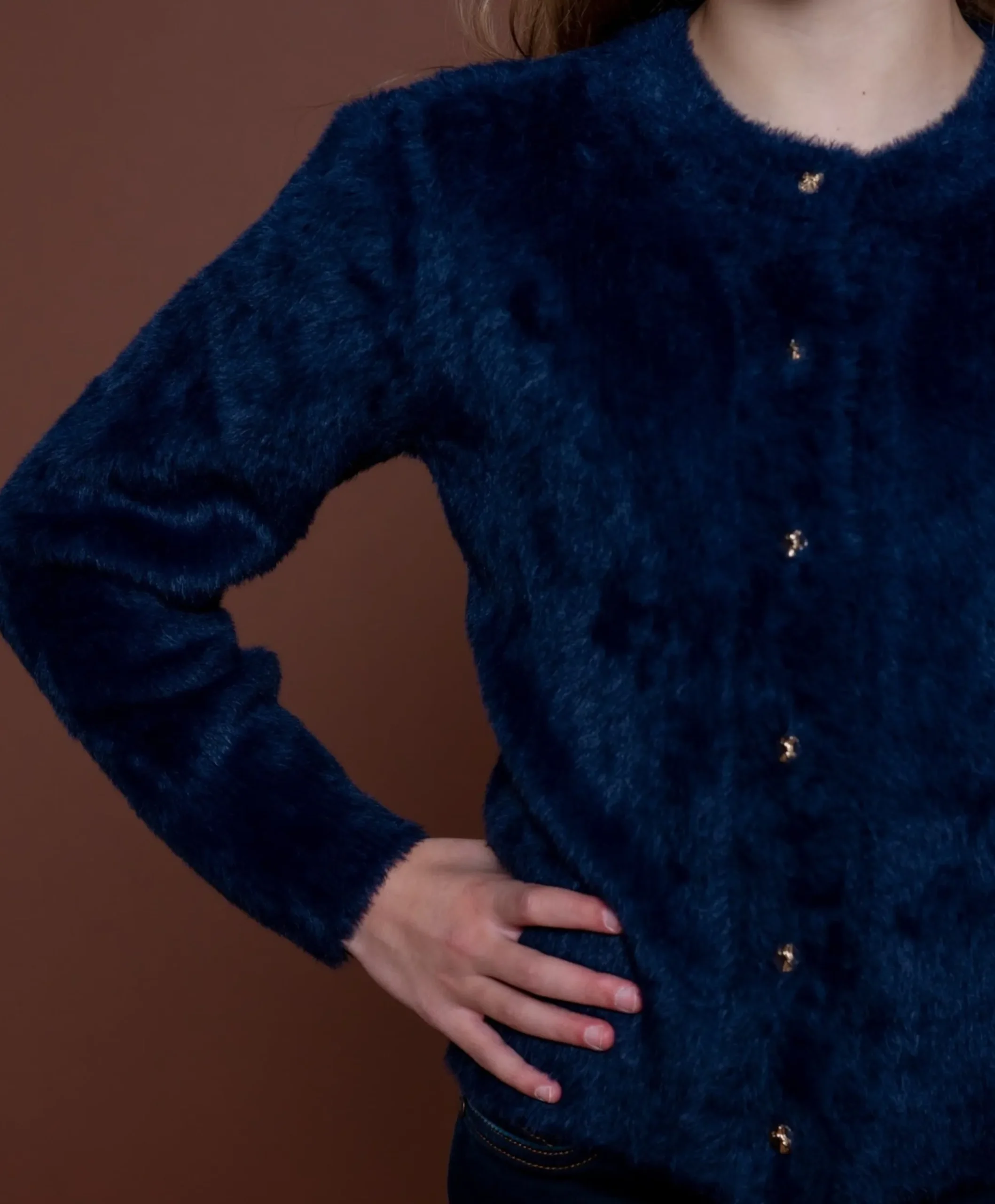 Meisjes vest blauw