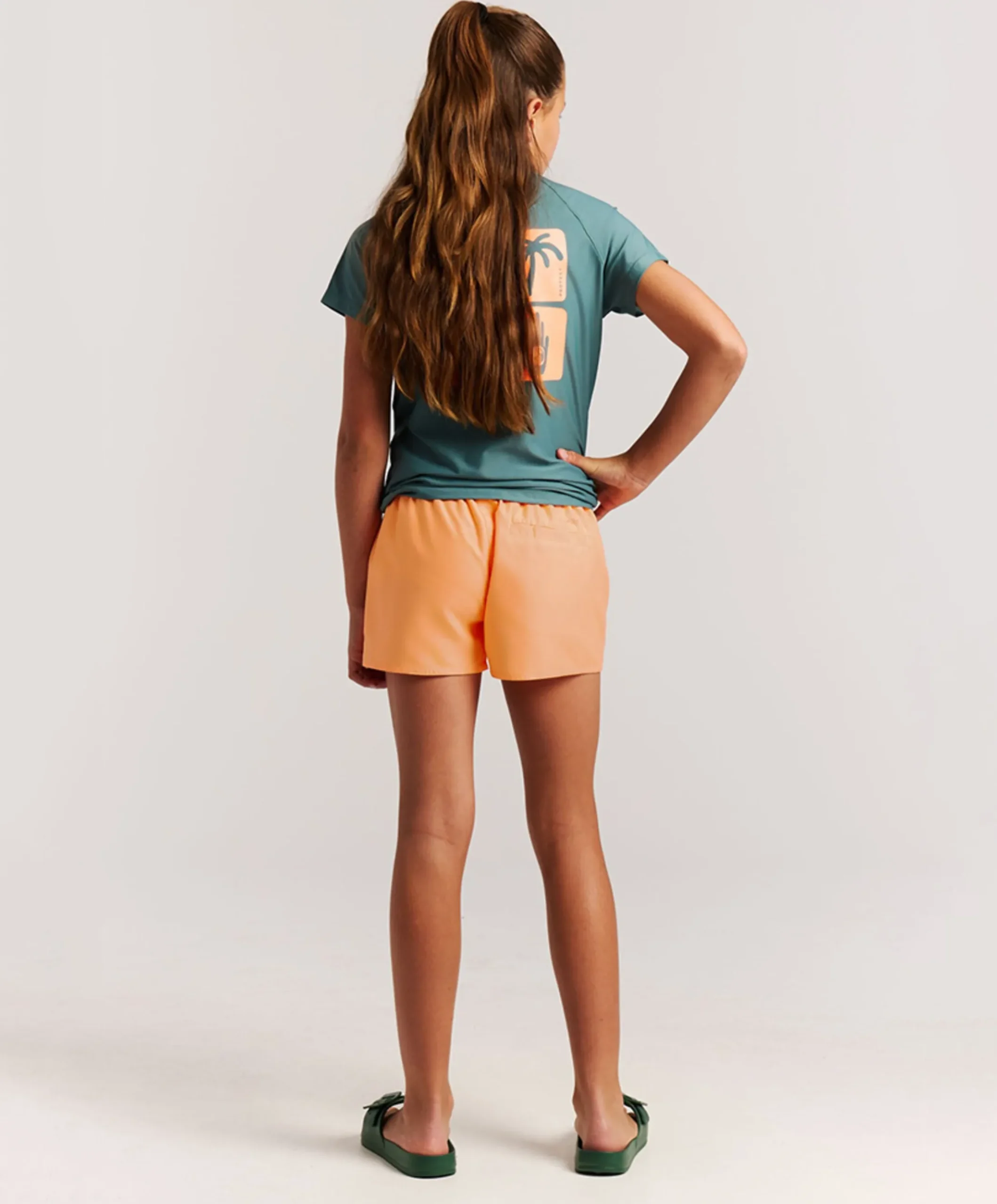 Meisjes zwemshort oranje