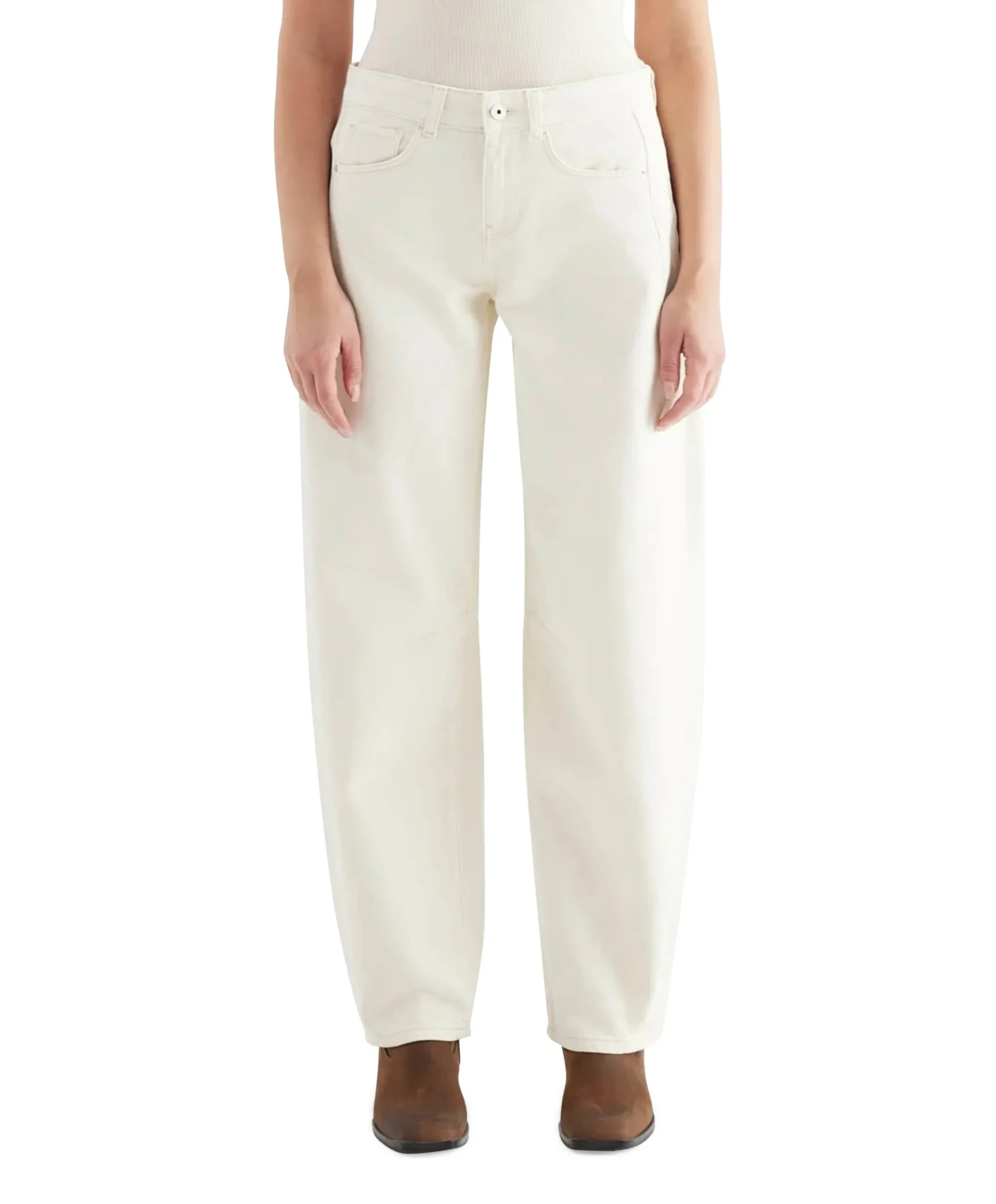 mid waist balloon jeans ecru