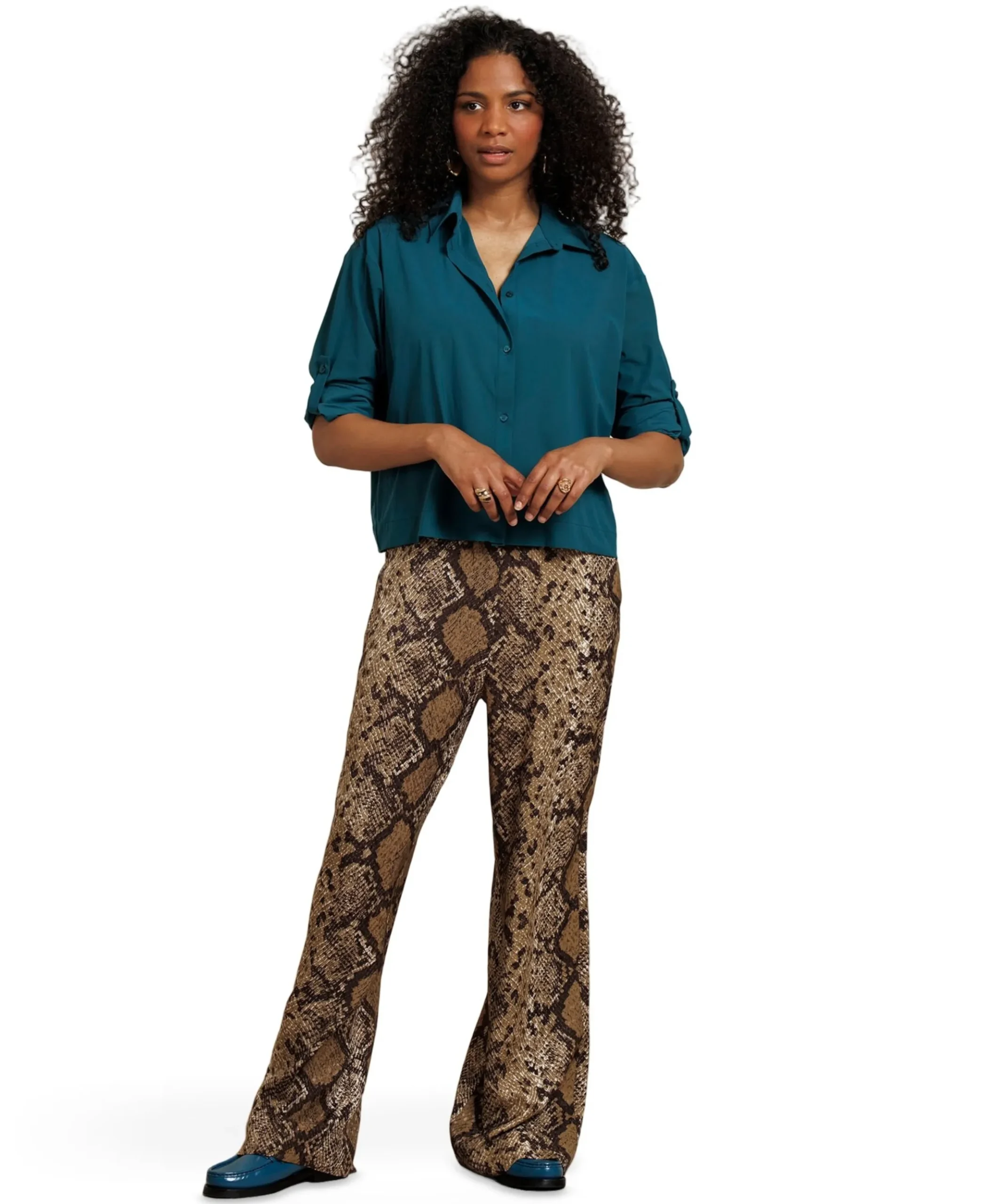 Mienke snake dames broek beige