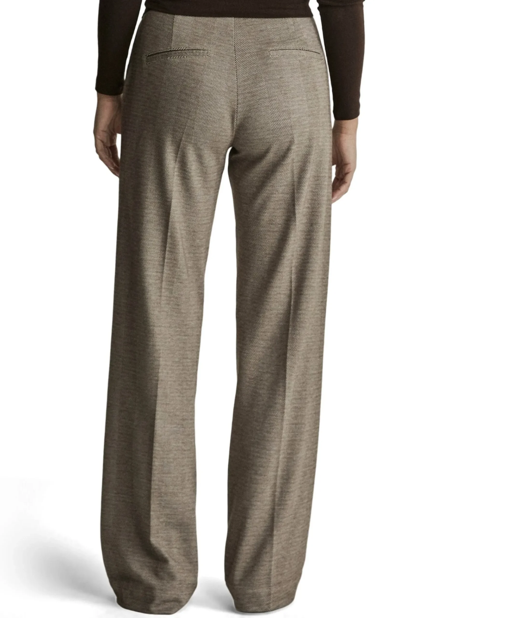 Mira (Elastic) - Knitted Jacquards dames broek bruin