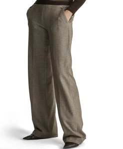 Mira (Elastic) - Knitted Jacquards dames broek bruin