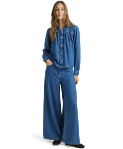 MSCHAgo Rue Wide Long dames jeans blauw
