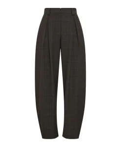 MSCHJohnna HW Barrel CHK dames broek bruin