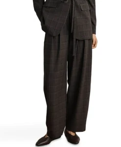 MSCHJohnna HW Barrel CHK dames broek bruin