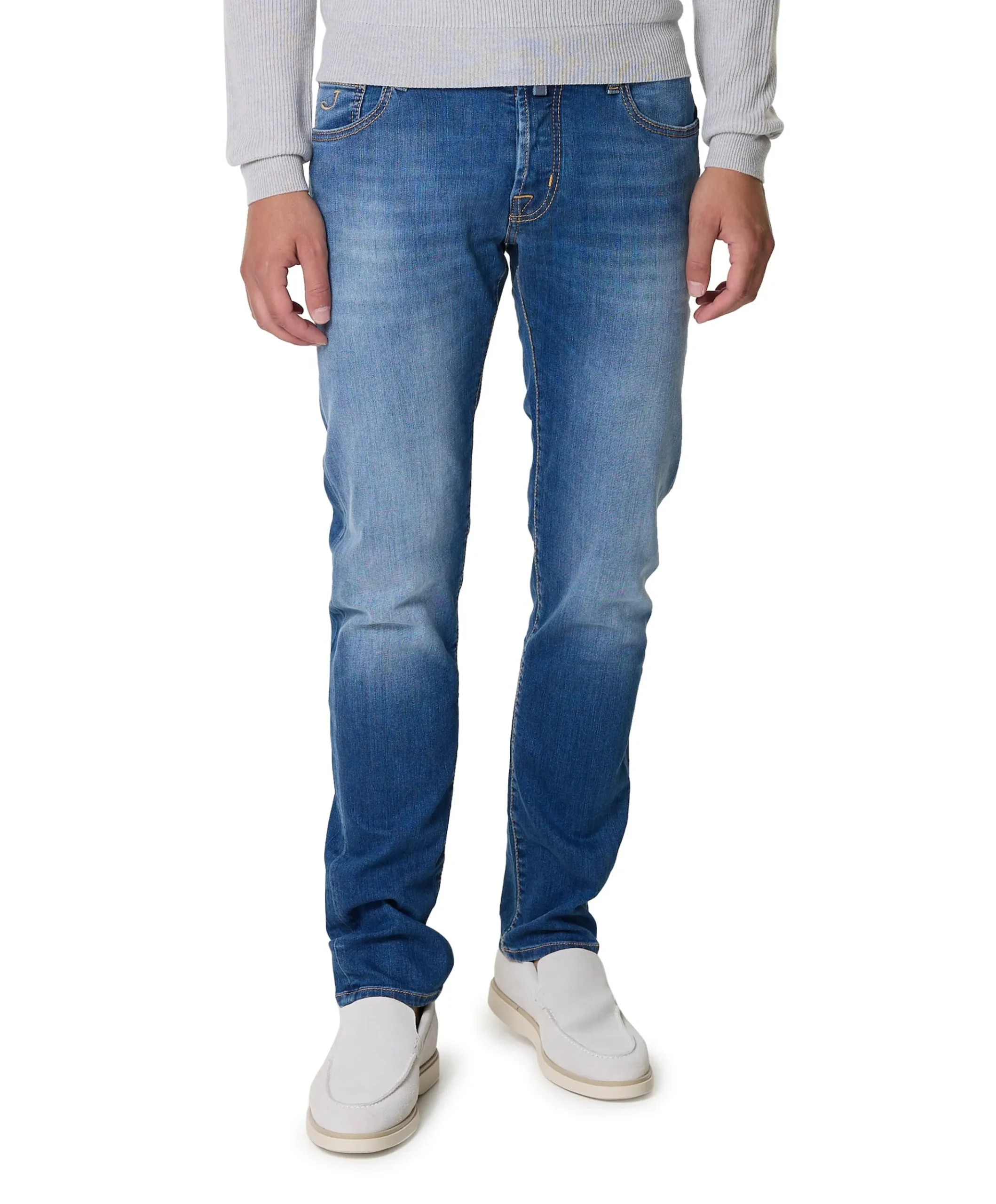 Nick Slim 5 pkt heren jeans blauw