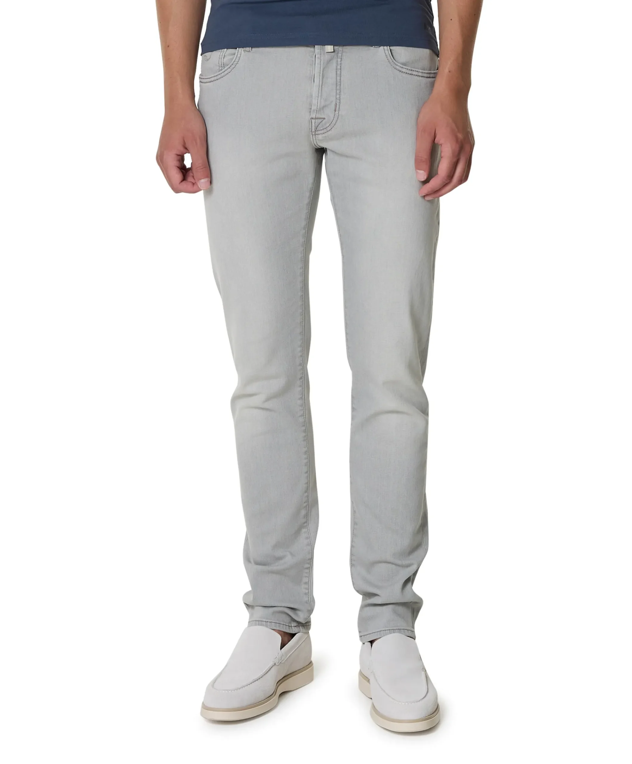 Nick Slim 5 pkt heren jeans grijs