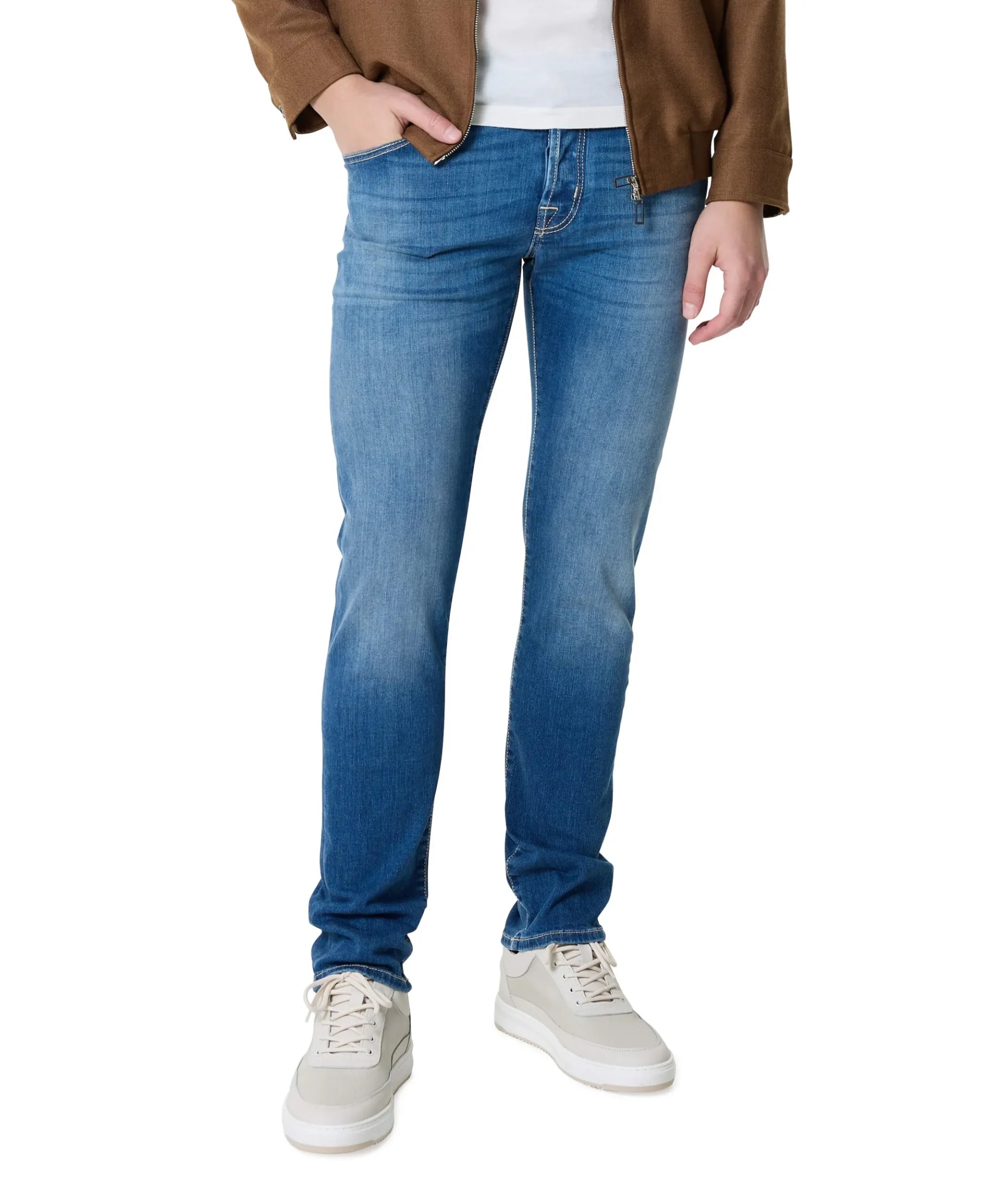 Nick Slim 5 Pocket heren jeans blauw