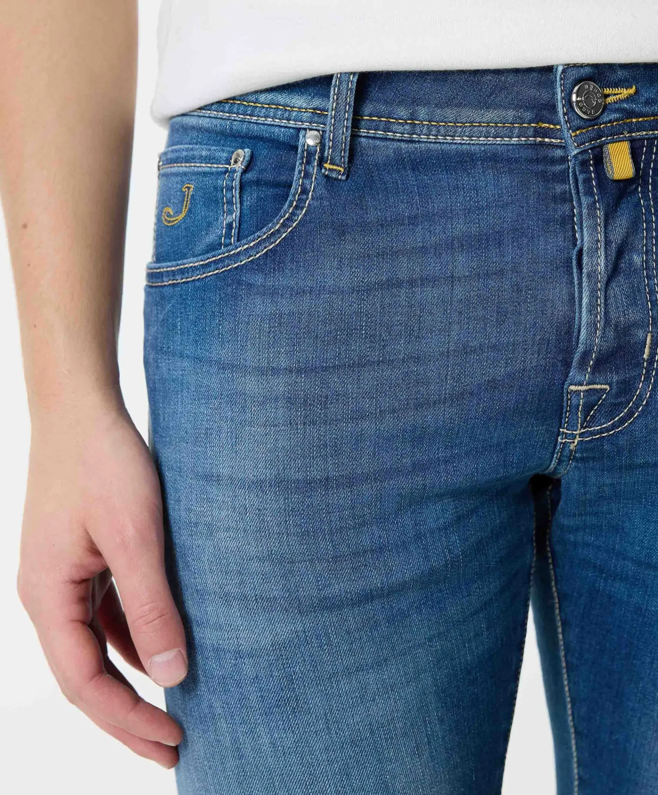Nick Slim 5 Pocket heren jeans blauw