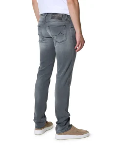 Nick Slim 5 Pocket heren jeans grijs