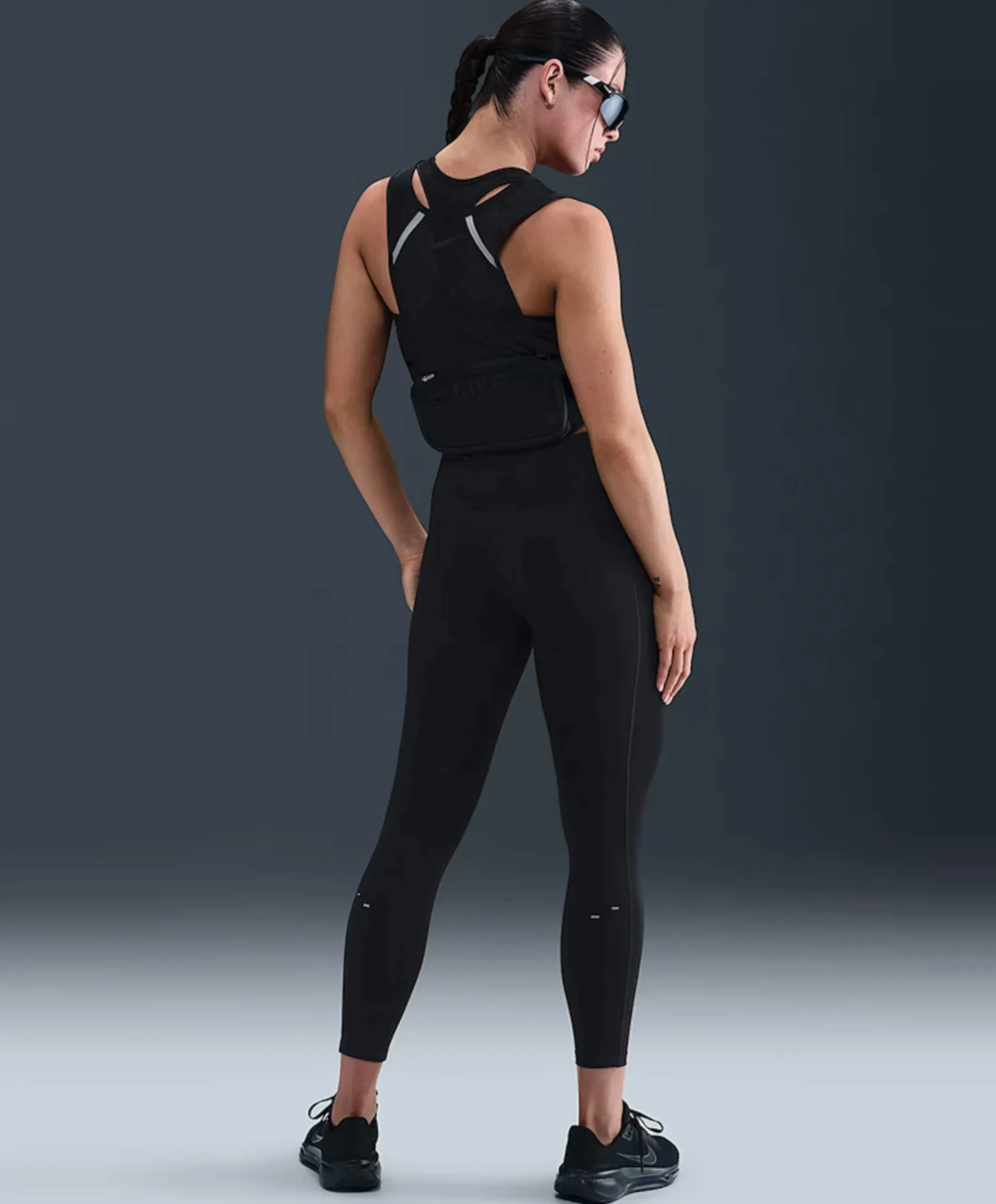 Nike Tempo Swoosh Run Women's High- dames tights zwart