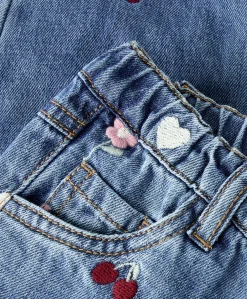 NMFBELLA BARREL EMB JEANS 4870-OV L meisjes jeans blauw