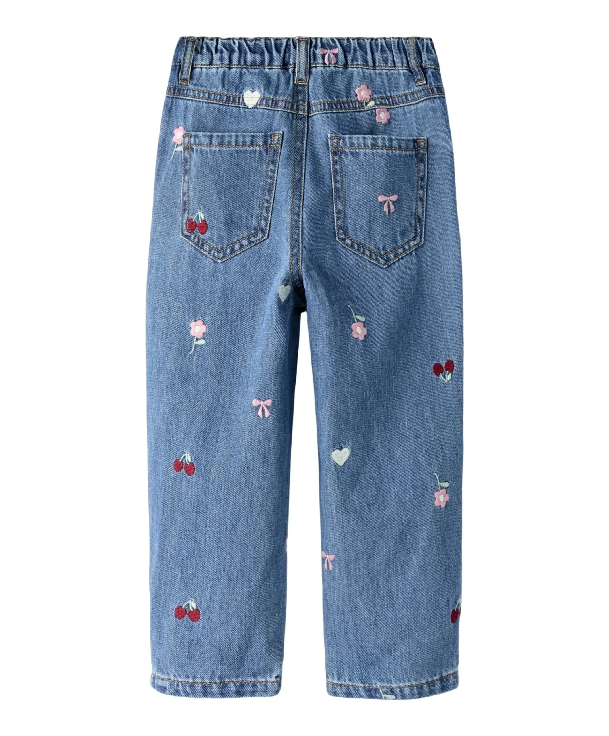 NMFBELLA BARREL EMB JEANS 4870-OV L meisjes jeans blauw