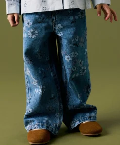 NMFROSE WIDE AOP 2633-IM meisjes jeans blauw
