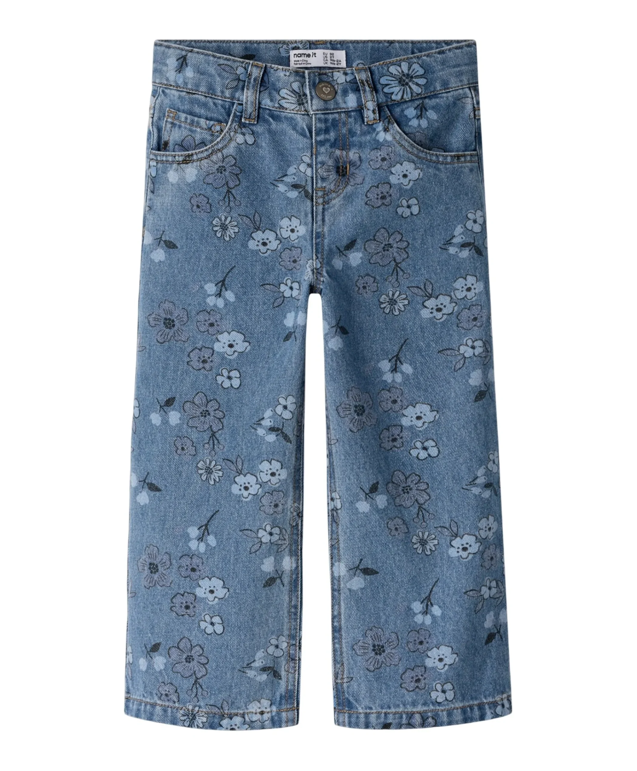 NMFROSE WIDE AOP 2633-IM meisjes jeans blauw