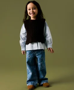 NMFROSE WIDE AOP 2633-IM meisjes jeans blauw