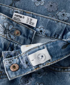 NMFROSE WIDE AOP 2633-IM meisjes jeans blauw