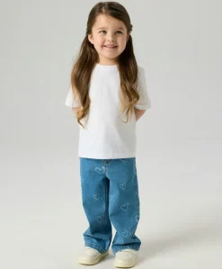 NMFROSE WIDE AOP JEANS 4044-ON NOOS meisjes jeans blauw