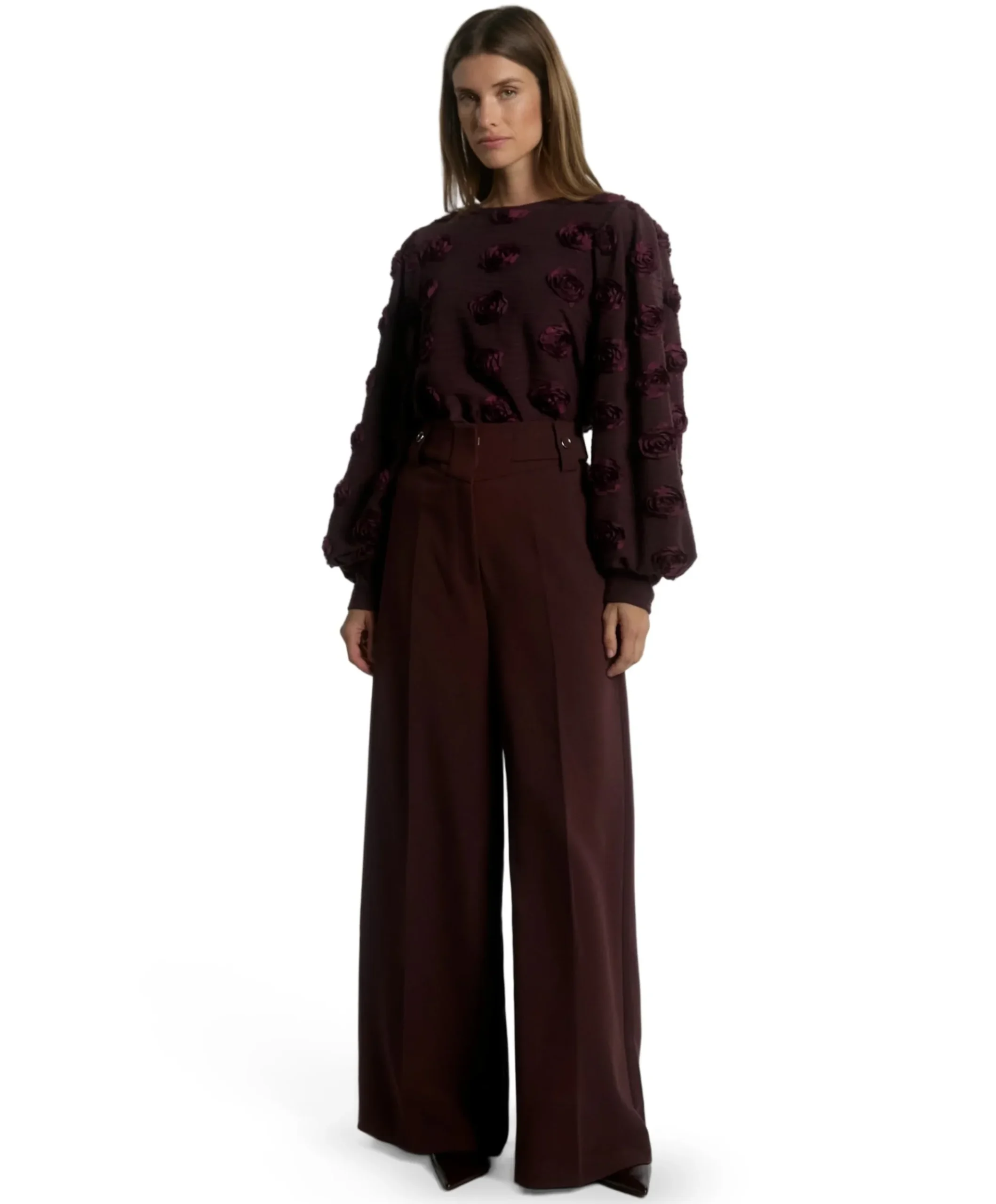 NORE BUTTONS RPES 345 dames broek bordeaux