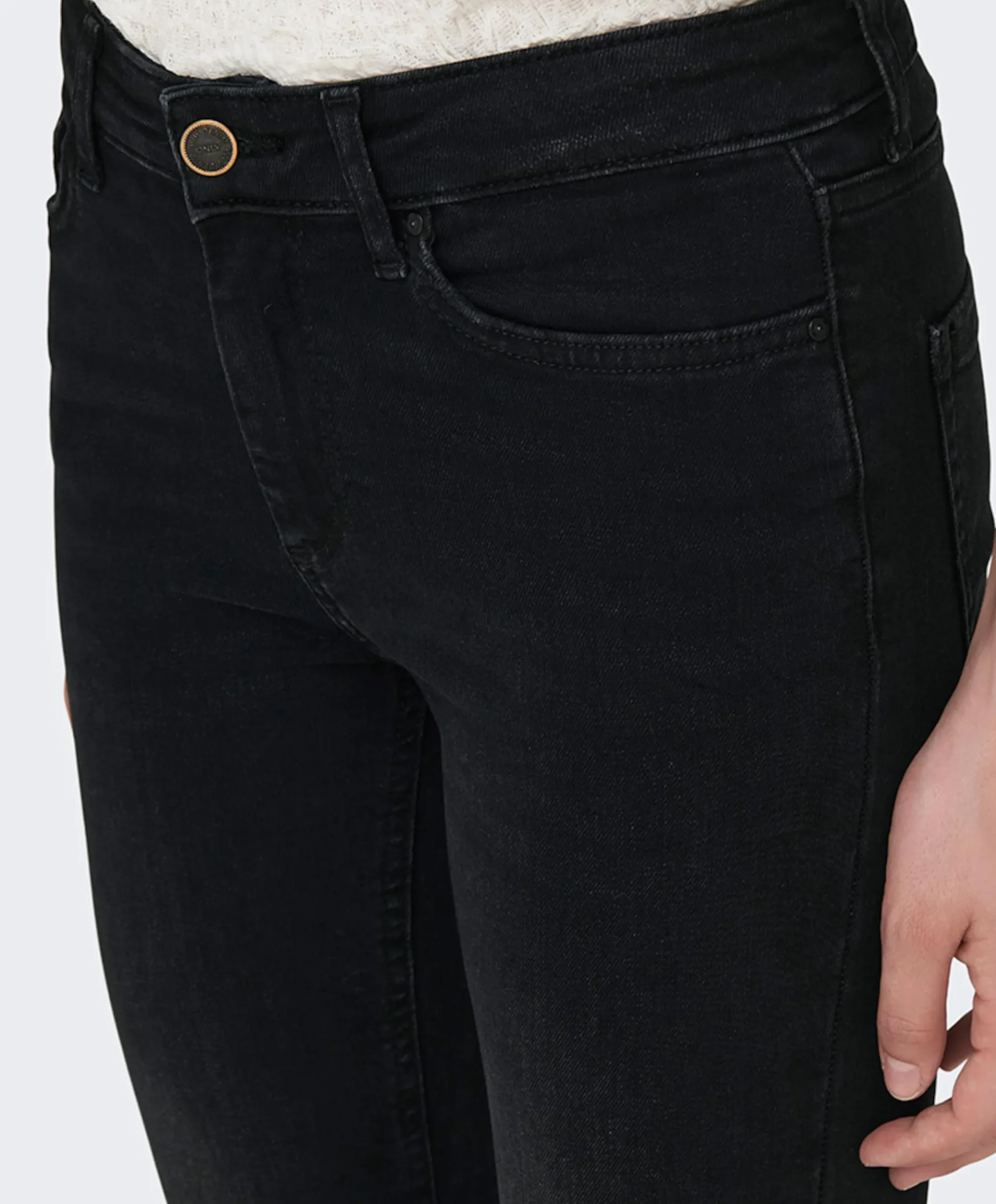 ONLBLUSH MID FLARED DNM zwart