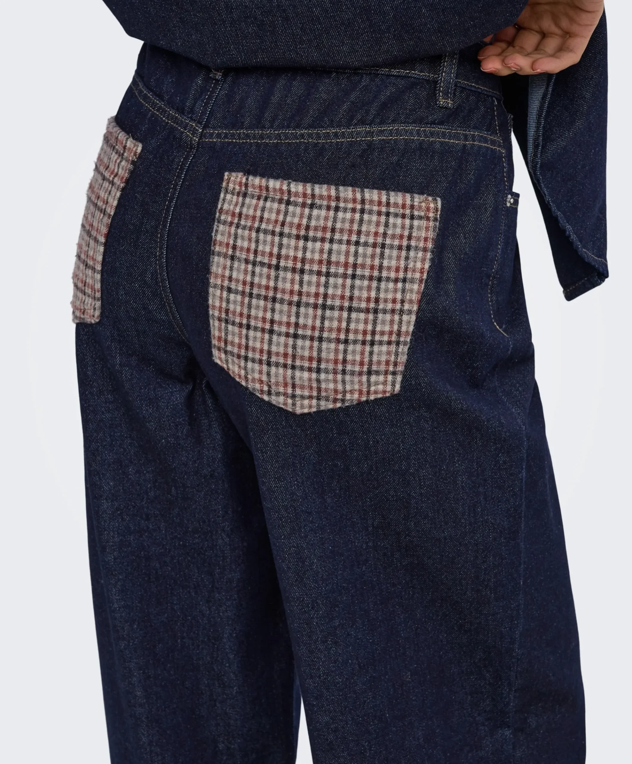 ONLHOPE HW WIDE CHECK DNM SIJI dames jeans blauw