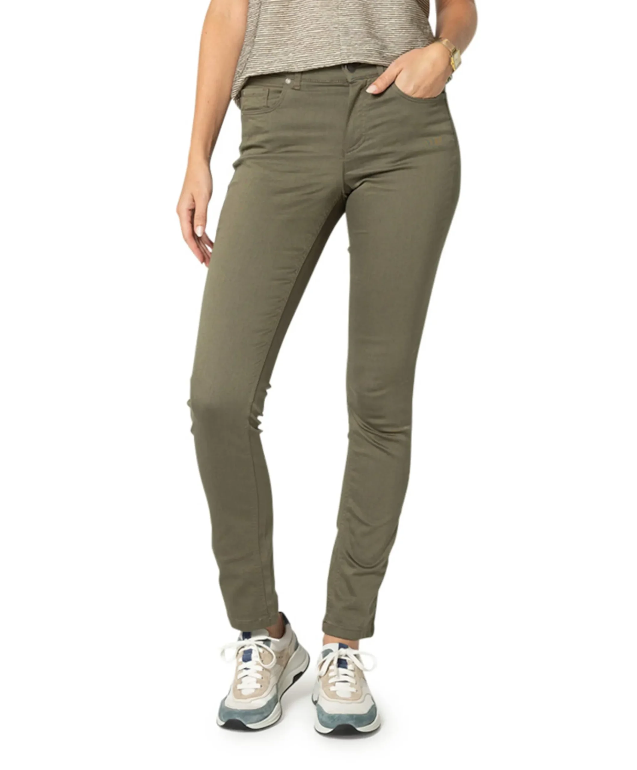 5 Pocket Super Stretch Lang dames broek groen