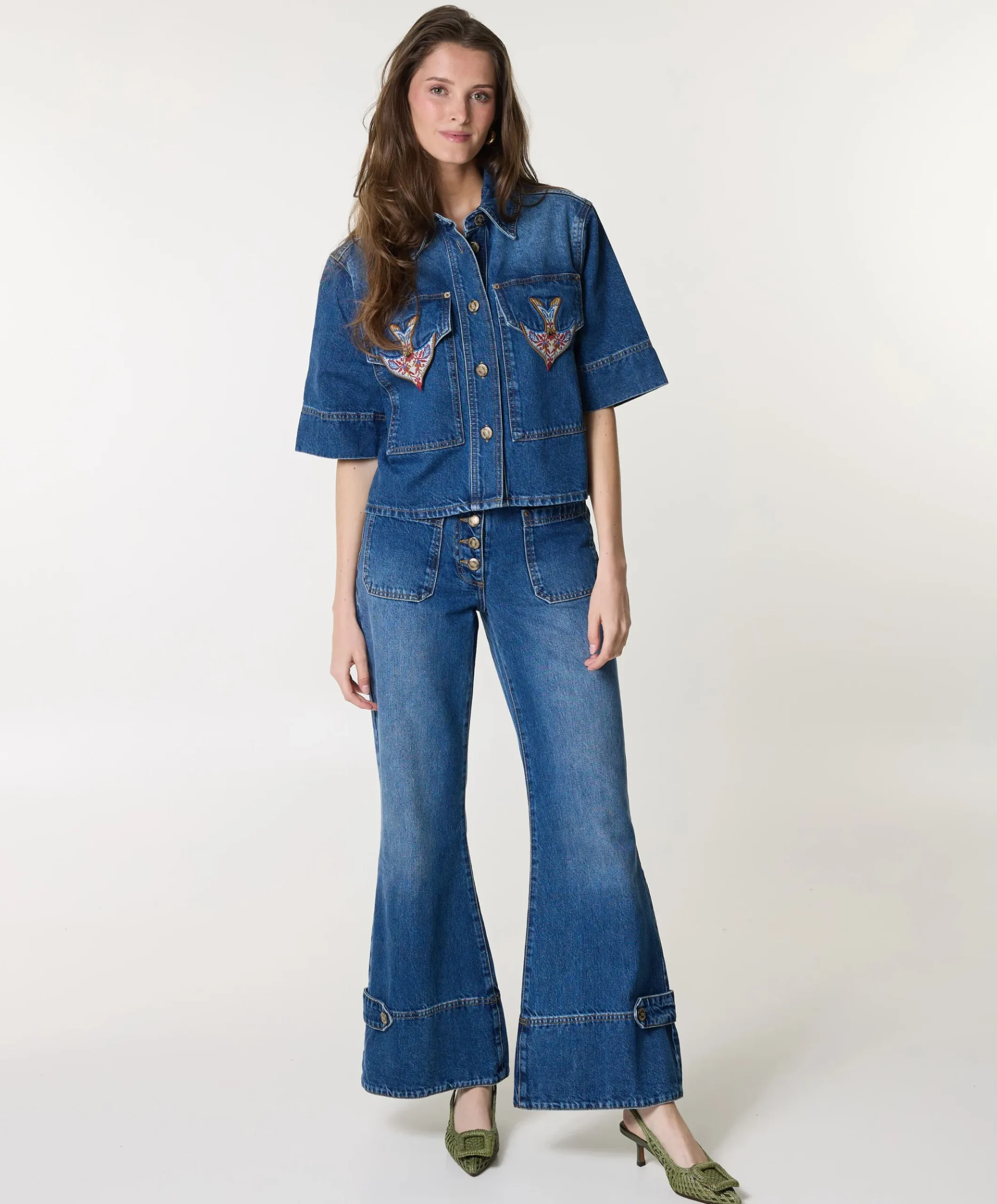 Porcelain Birds dames jeans blauw