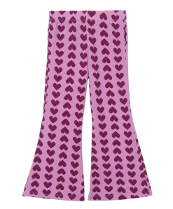 Purple hearts flared meisjes broek roze