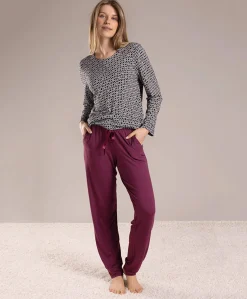 Pyjamabroek bordeaux
