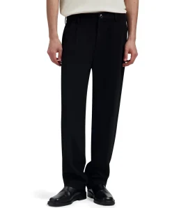 Regular Wool Pleated Pant heren pantalon zwart