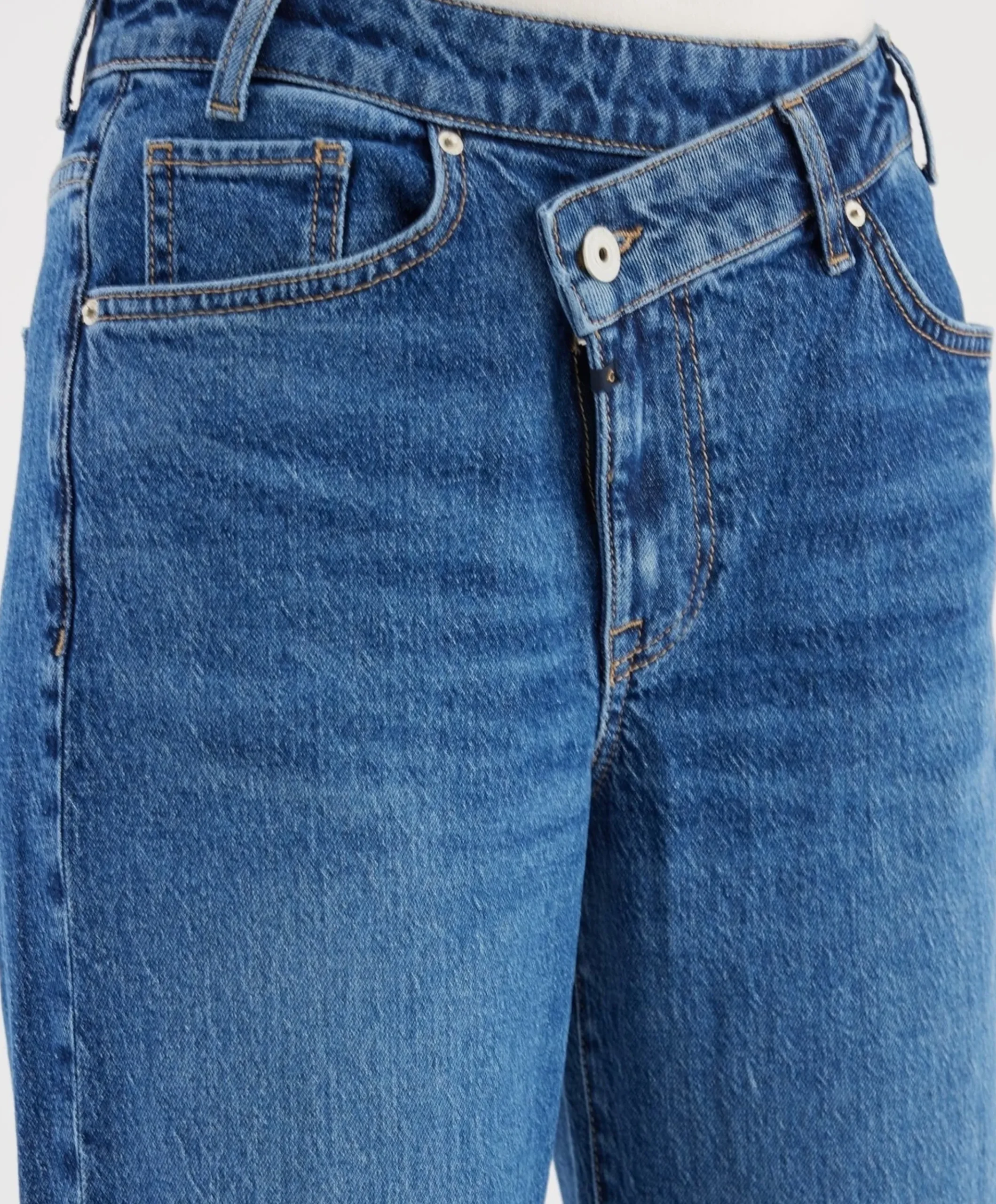 Relaxed straight dames jeans blauw