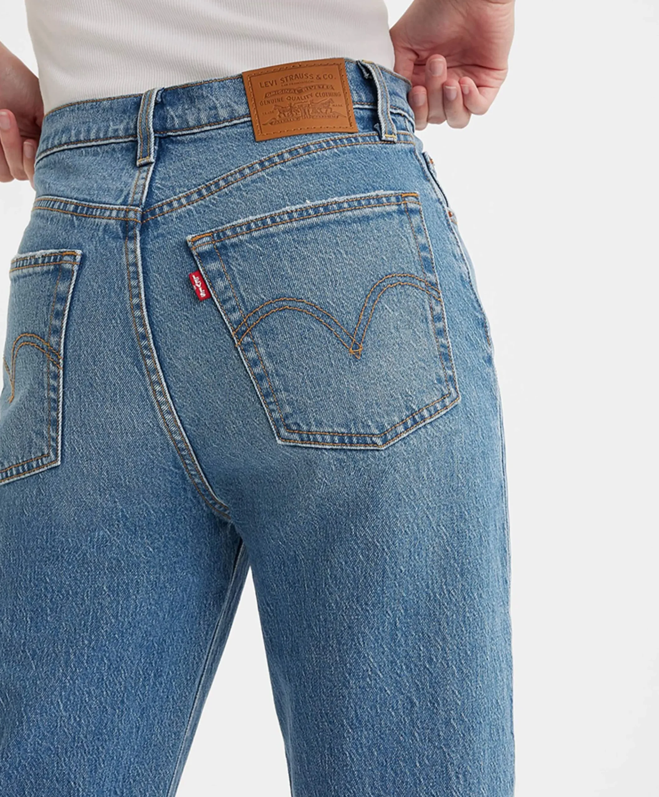 Ribcage full length dames jeans blauw
