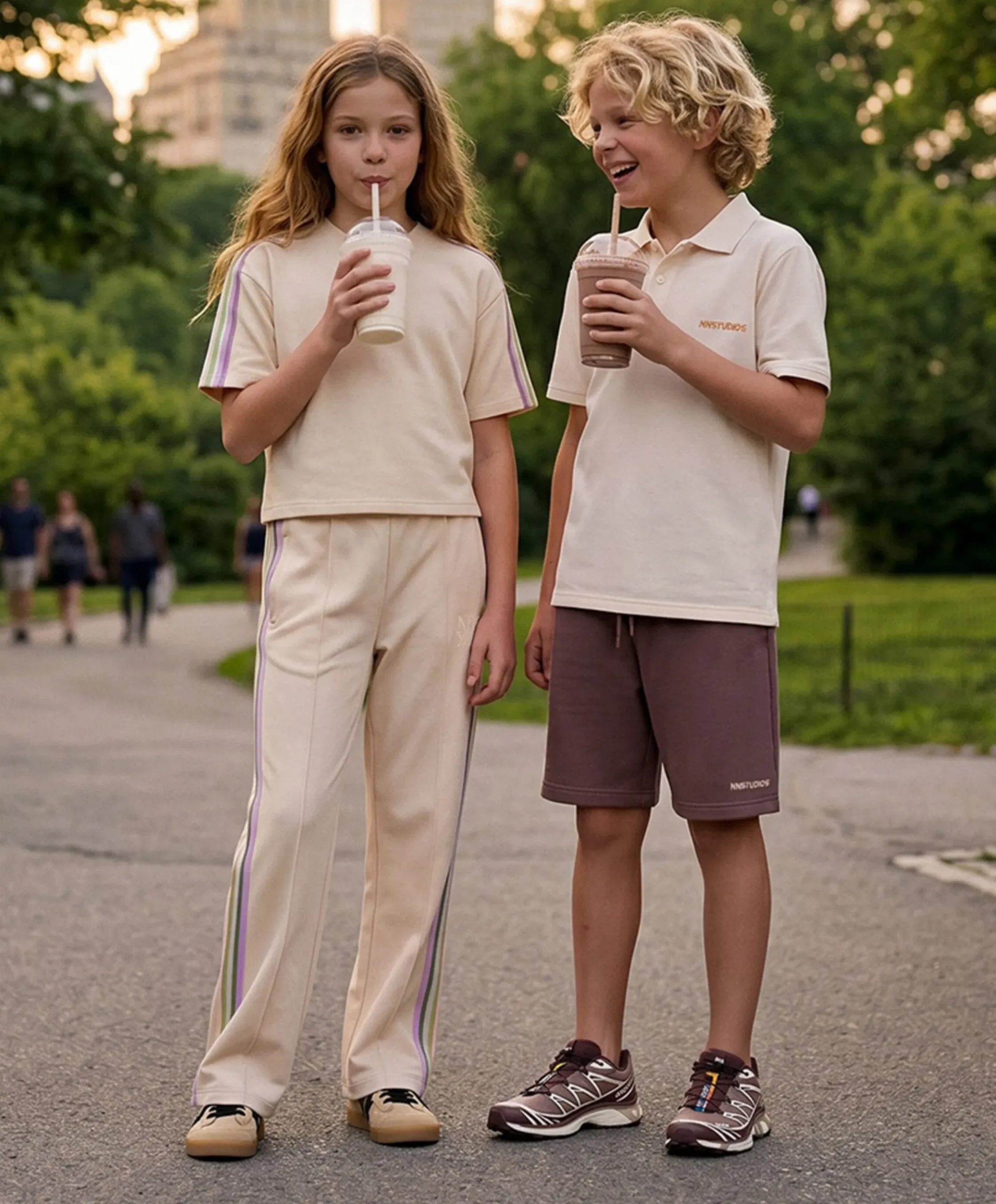 Sallie Track Pants meisjes broek beige