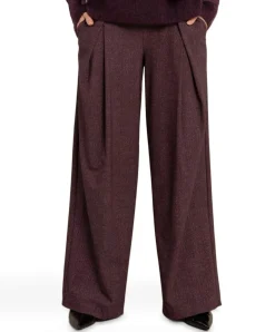 Sari herringbone dames broek bordeaux