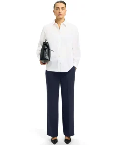 SLFRITA MW WIDE PANT DARK SAP MEL N dames pantalon blauw