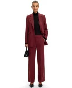 SLFRITA MW WIDE PANT MEL NOOS dames broek bordeaux
