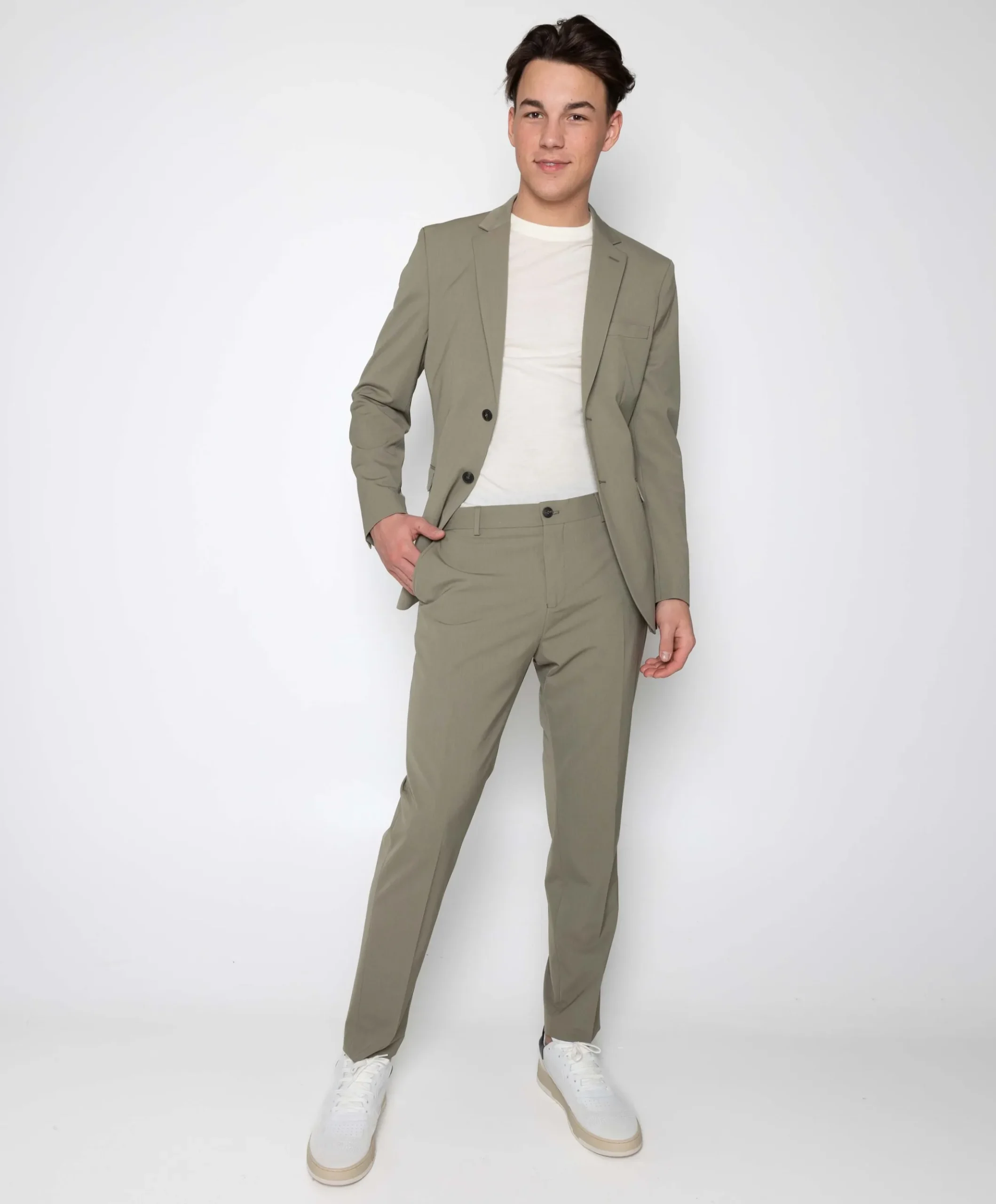 SLHSLIM-LIAM TRS FLEX NOOS heren pantalon groen