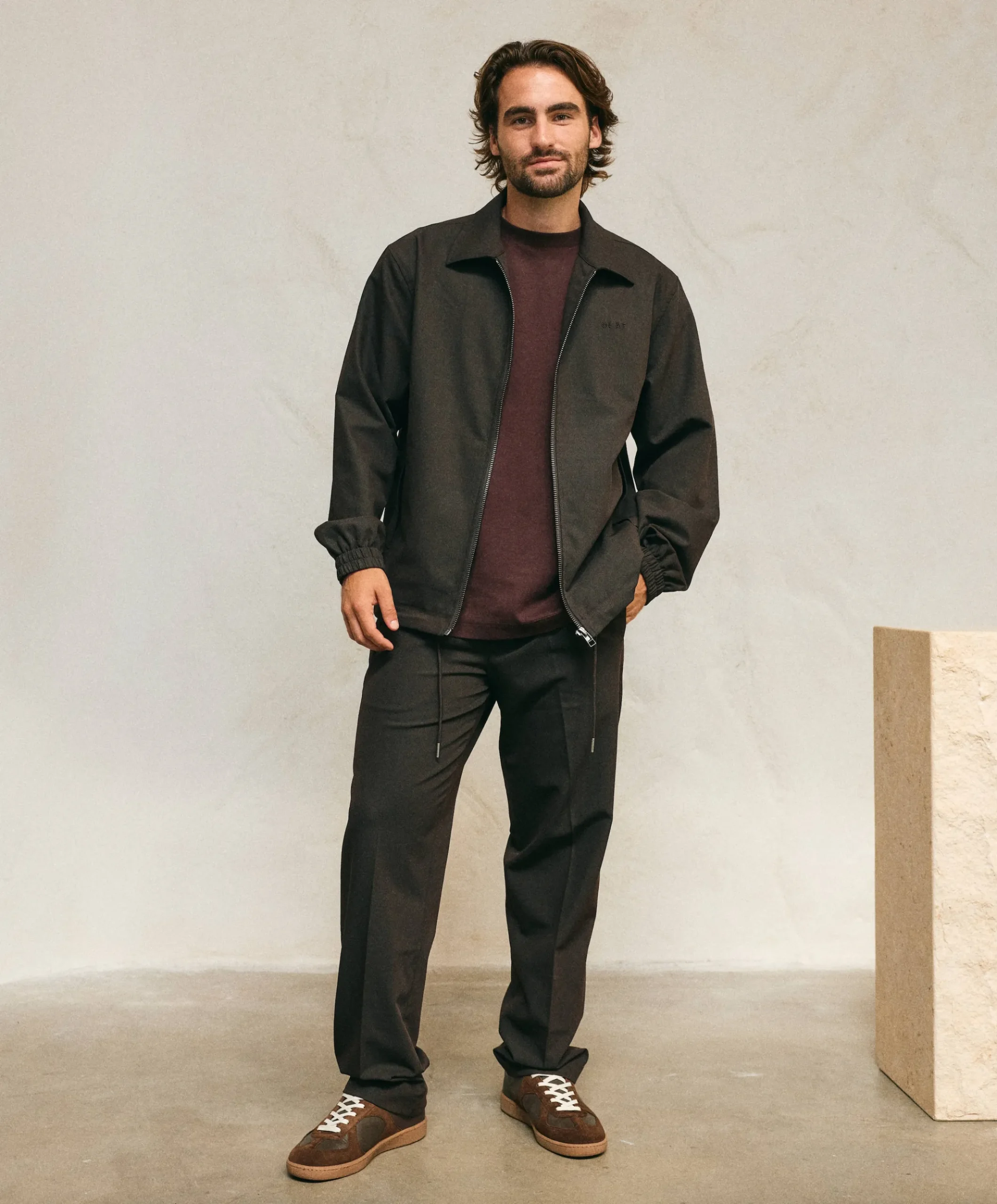 Slim Elasticated Pant heren pantalon bruin