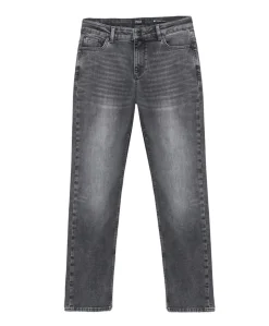 Straight Wide Fit jongens jeans grijs