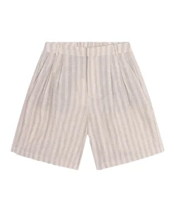 STRIPED BERMUDA SHORTS dames korte broek beige