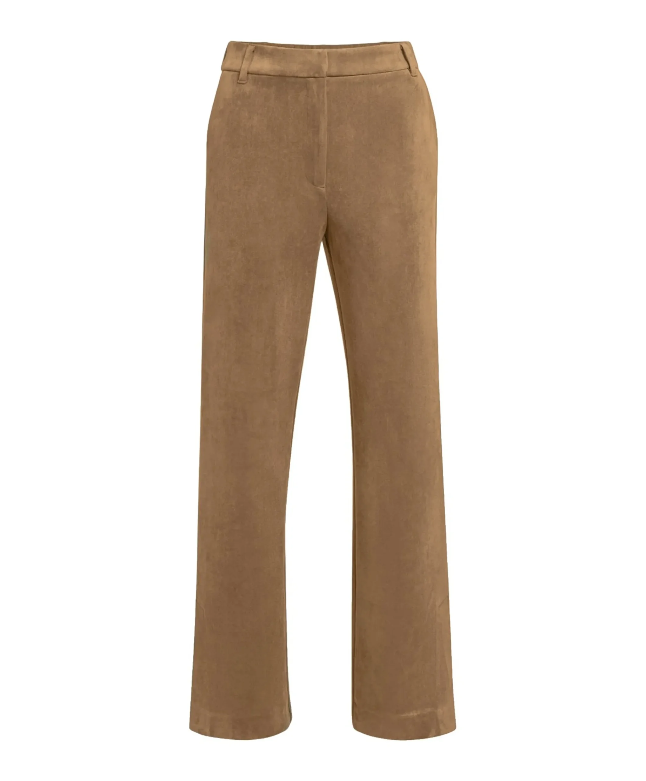 Suede broek met wijde pijpen dames broek bruin