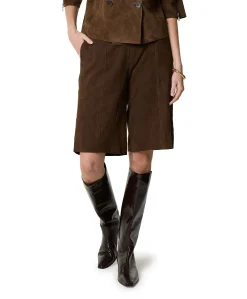 Suede Culottes dames bermuda bruin